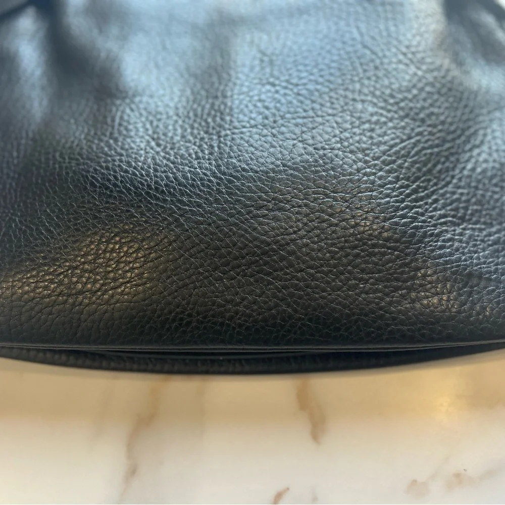 DKNY silver ring Leather black Handbag